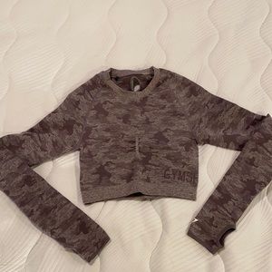 gymshark purple camo crop top